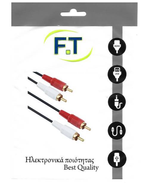 FTT16-003 2 rca- 2 rca επίχρυσο 5m
