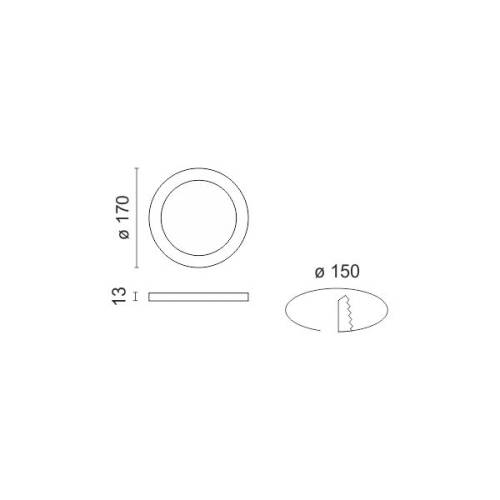 ΧΩΝΕΥΤΟ ΛΕΠΤΟ LED ΟΡΟΦΗΣ 12W 4000K