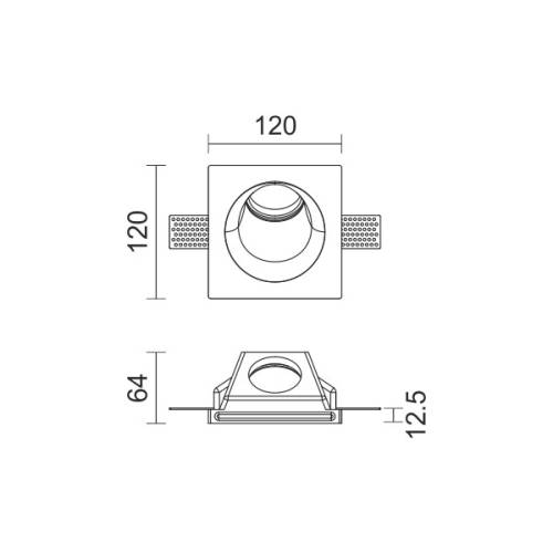 ΧΩΝΕΥΤΟ ΓΥΨΙΝΟ ΟΡΟΦΗΣ GU10 10W